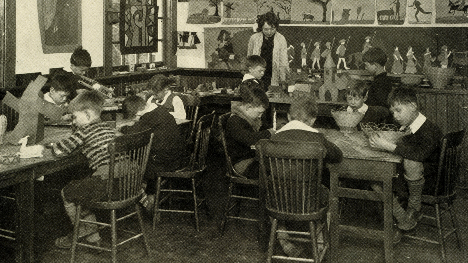 vintage image of students in a classroom