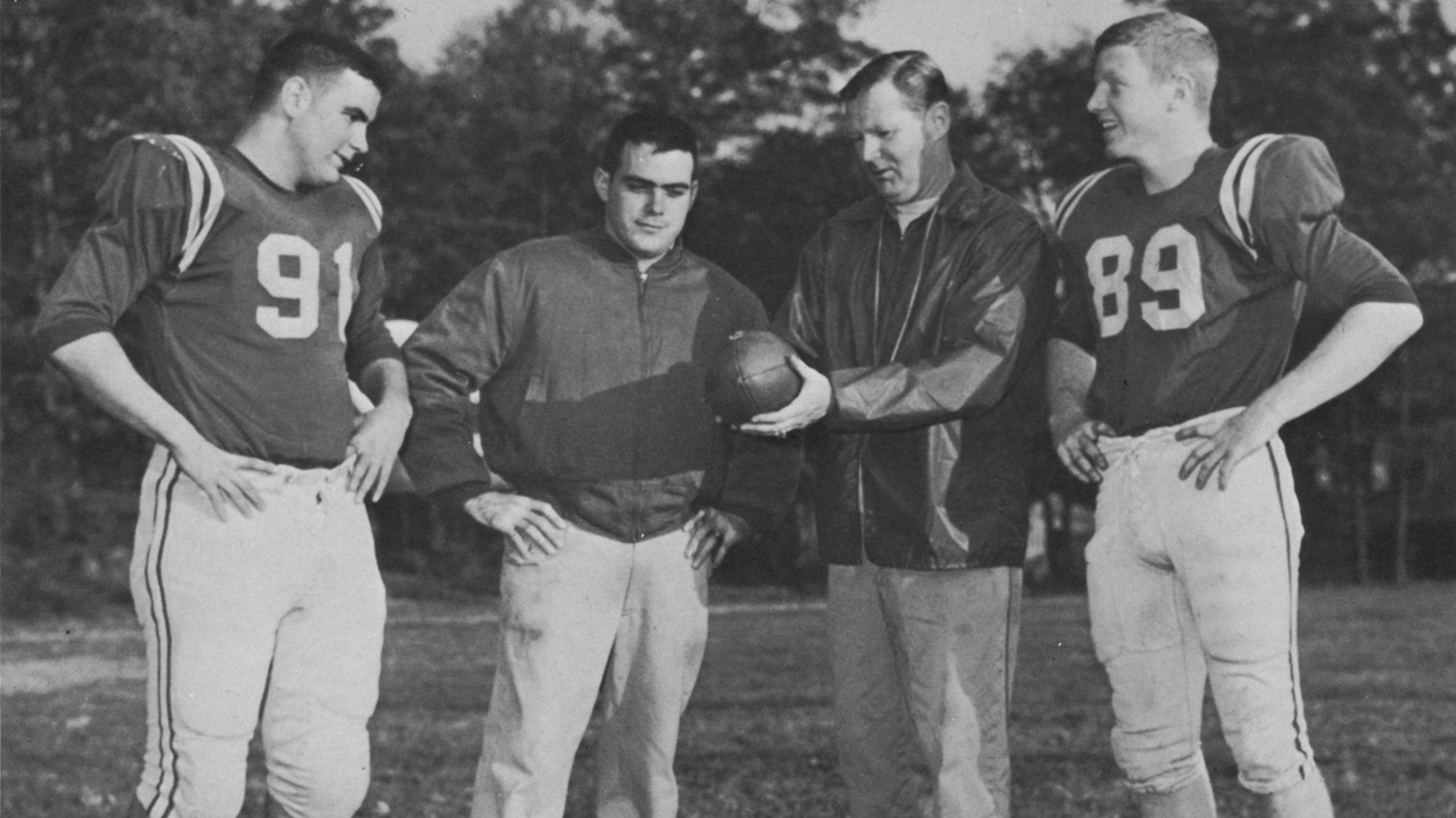 vintage photo of student football players